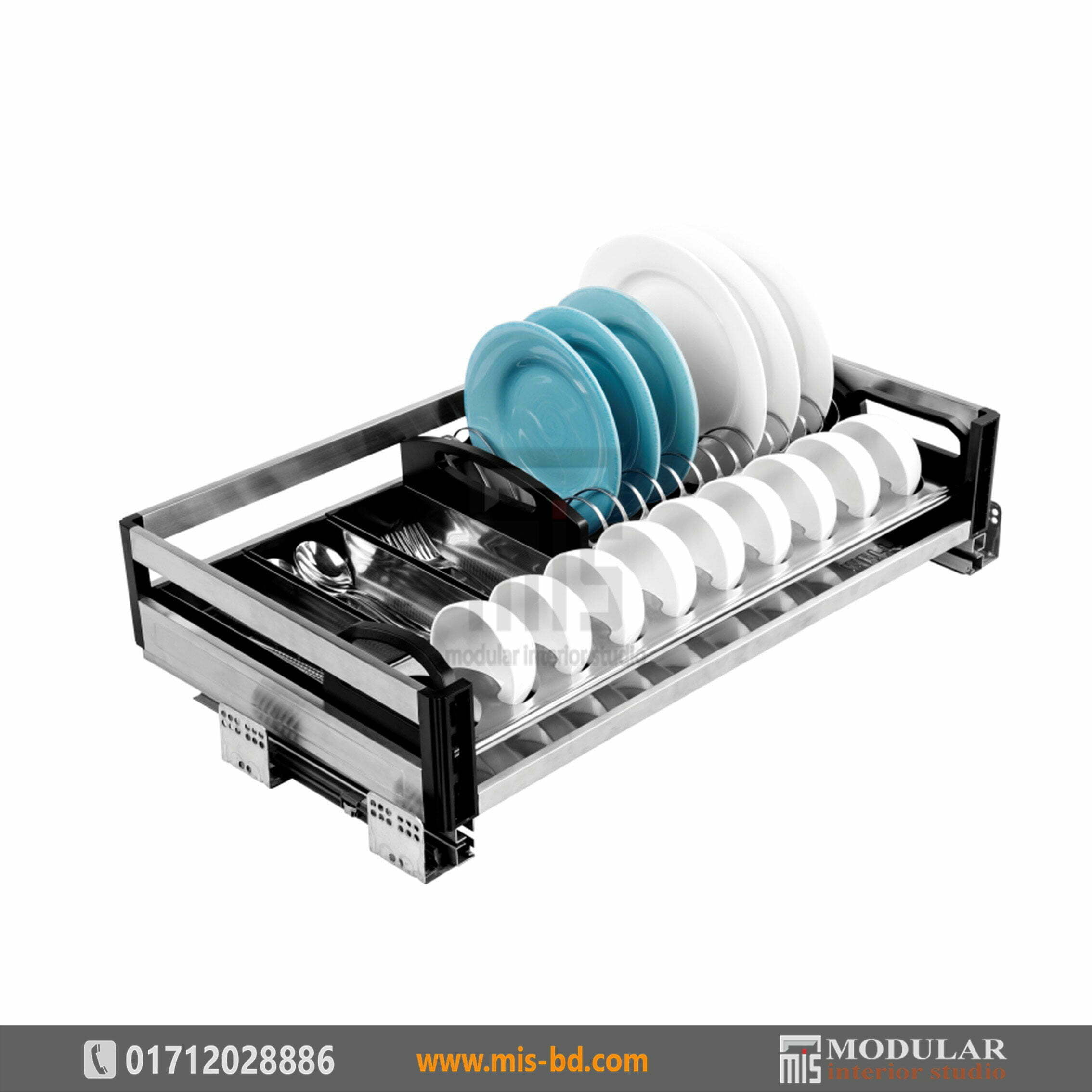 SS Sheet Bowl, Plate & Spoon Drawer Basket Modular Interior Studio